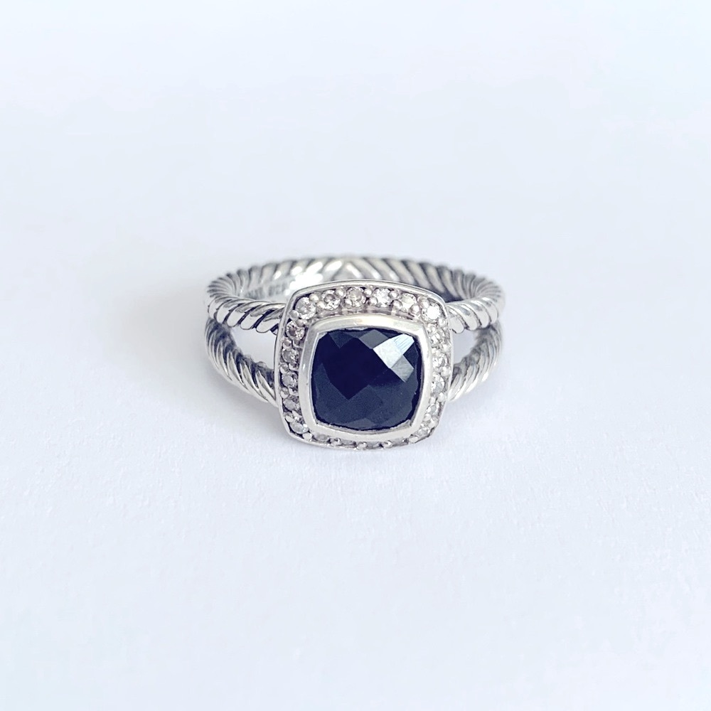 David Yurman Petite Onyx Albion Ring size 6.5